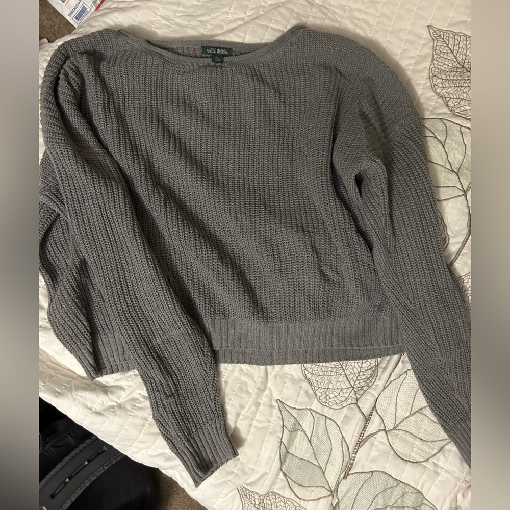 gray comfy sweater
